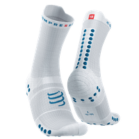 COMPRESSPORT Pro Racing Socks V4.0 Run High White/Fjord Blue