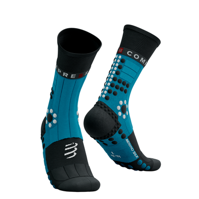 COMPRESSPORT Pro Racing Socks Winter Trail Mosaic Blue / Black